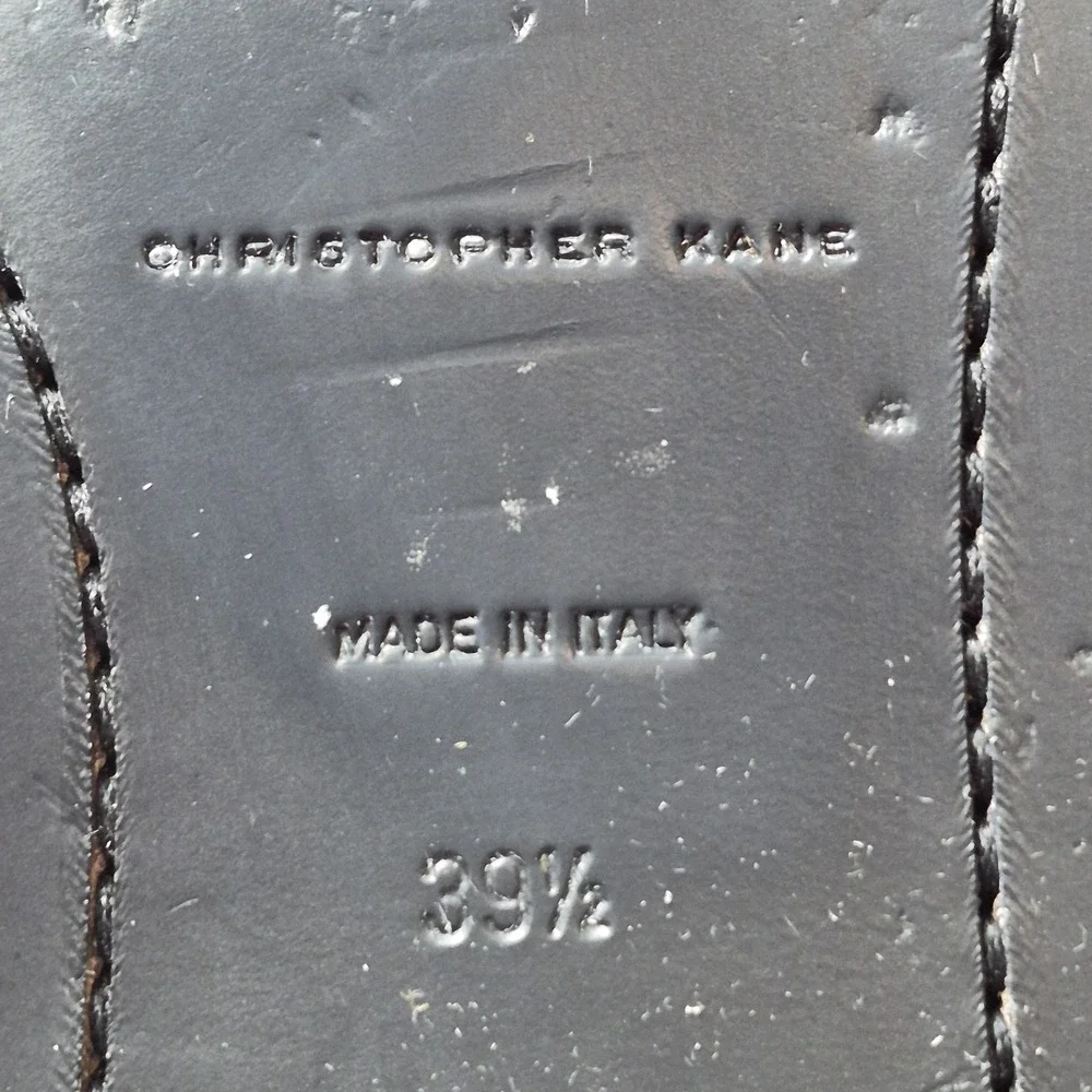 Christopher Kane Womens 8.5‎ EU 39.5 Black Leather Loafers Slip On Italy